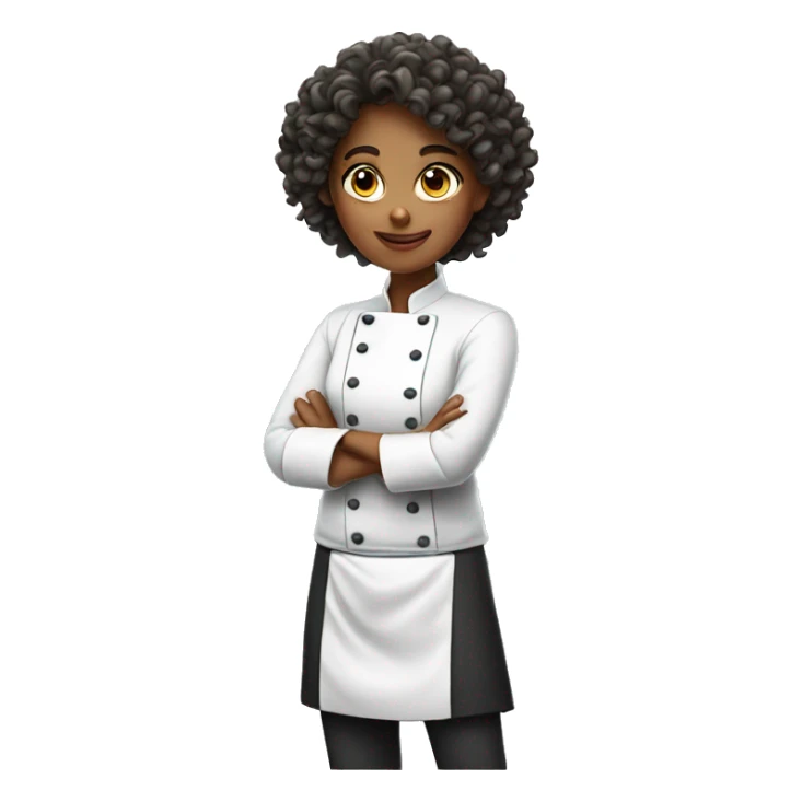 Chef girl with curly hair sticker