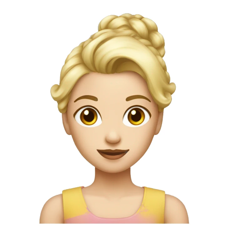 fille blond avec un chignon visage long yeux clair sticker