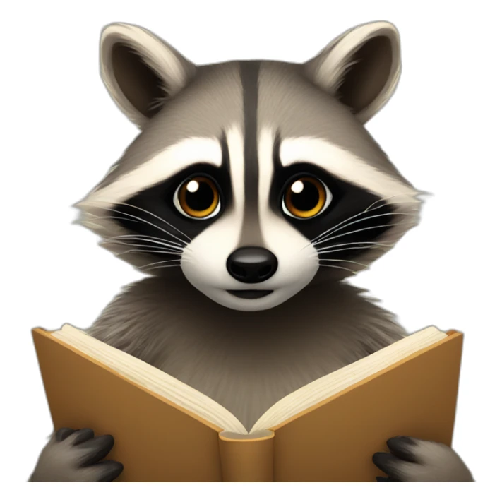 A raccoon reads sticker