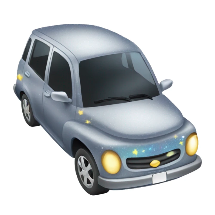 Movelend Car 🚗✨ - A cute, cartoonish car with a smiley face and sparkles around it. sticker