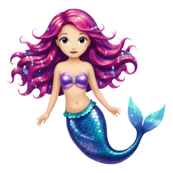 Glitter mermaid sticker