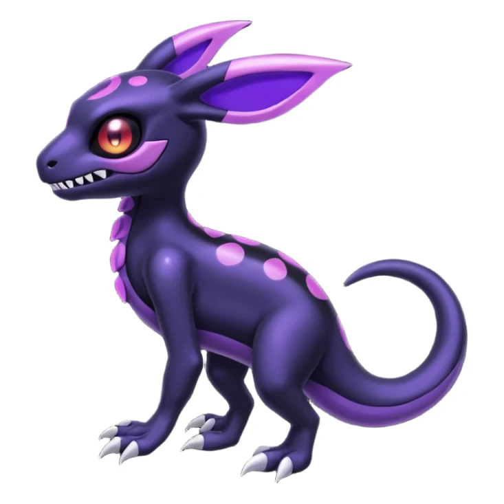 Shiny Duskull-Salandit-Umbreon-Fakémon-hybrid-creature (full body)  sticker