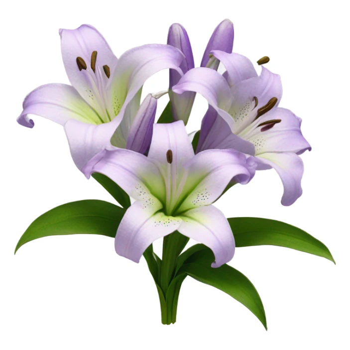 Flower Bouquet of pastel violet lilies realistic sticker