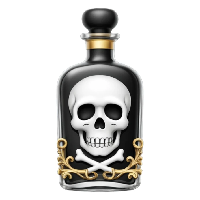an elegant black poison bottle, no skull, no bones sticker