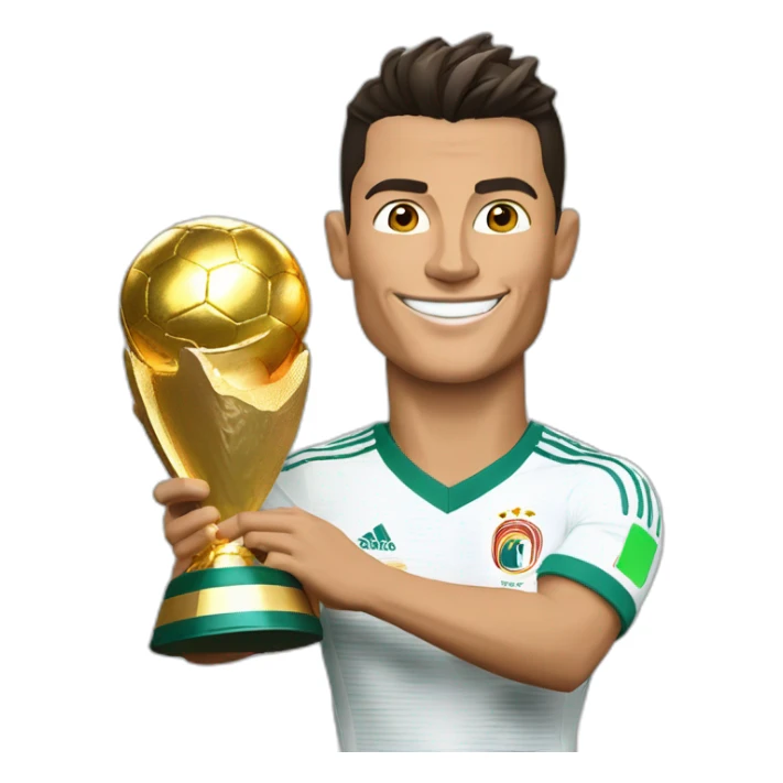 Cristiano Ronaldo con una copa del mundo del mundo  sticker