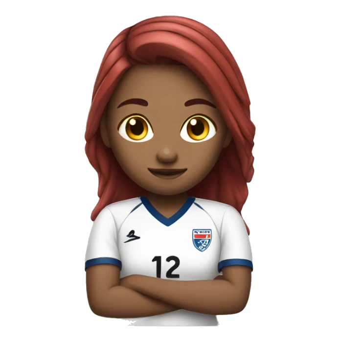 Girl soccer player with red jersey  sticker