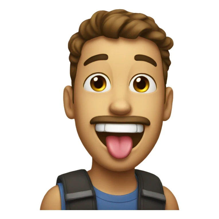 shows his tongue sticker