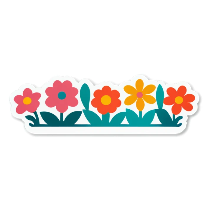 A line of flowers  sticker