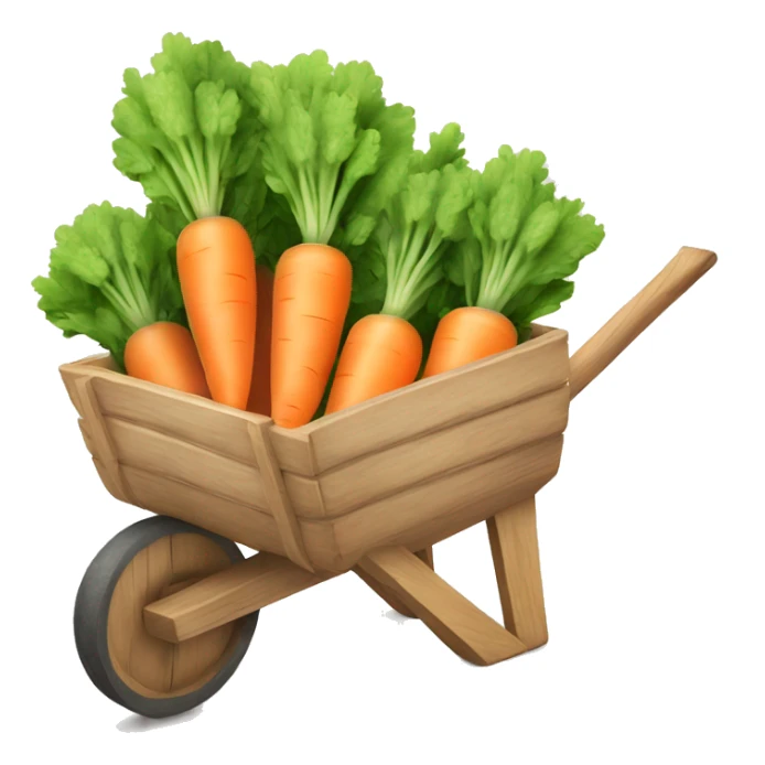 Pastel cute Carrots in a wooden  wheelbarrow  sticker