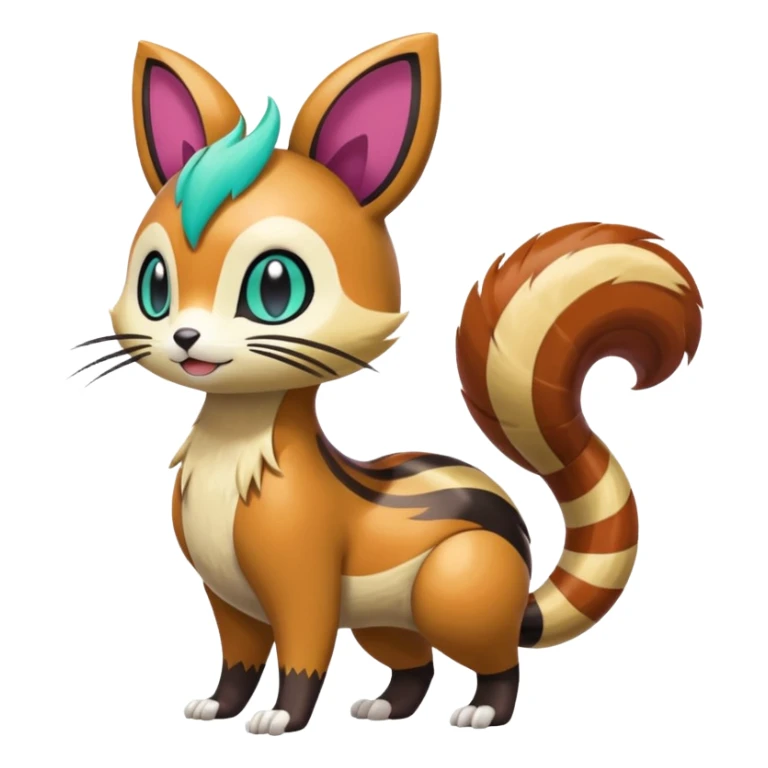 Meloetta-Furret-Pokémon-Fakémon-fusion-creature sticker