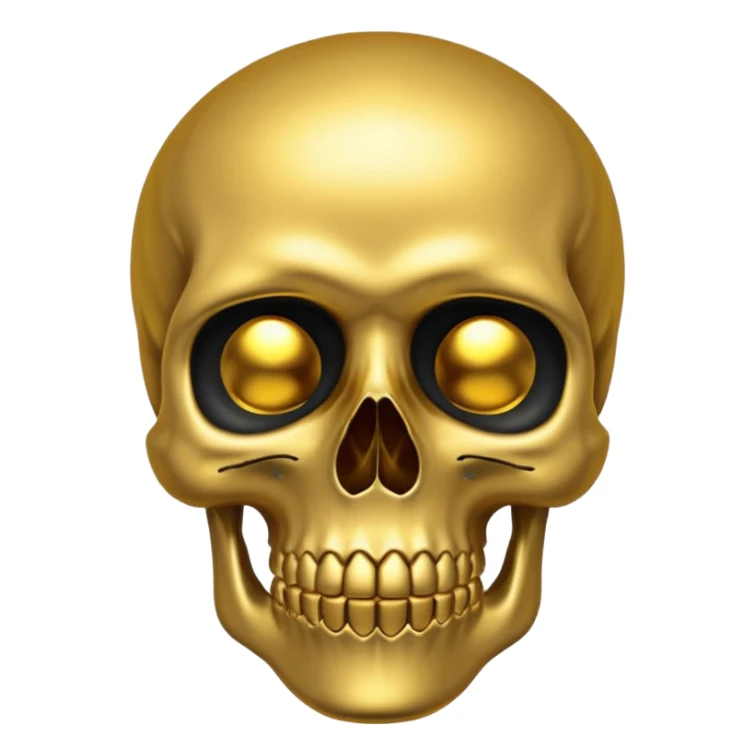 💀 gold skull bottom half for nose and jaw and black top half is black for forehead  sticker
