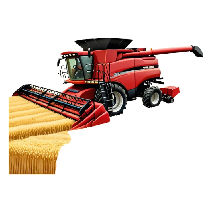 Case IH Axial-Flow 8250 (2022) – Cinematic-realistic Case IH Axial-Flow 8250 harvester, its deep red body towering over endless wheat fields. The massive cutting header slices through golden crops, sending a steady stream of grain into the bin as dust and chaff swirl in the afternoon sun. sticker