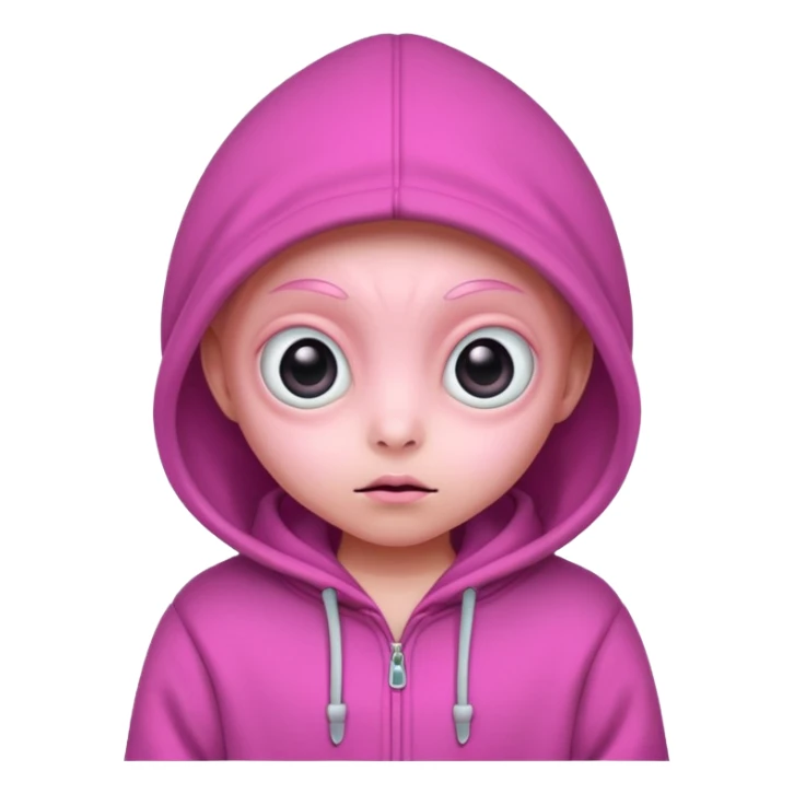 Aliens Pink, hoodie, cute big eyes sticker