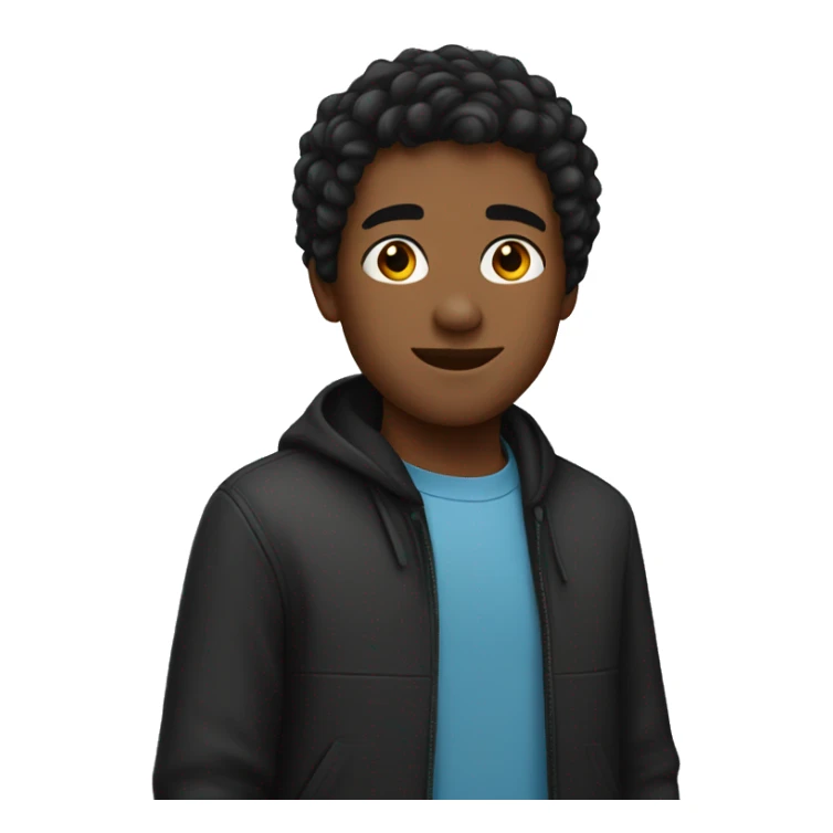 Man teenager with middle part hair shot black sticker