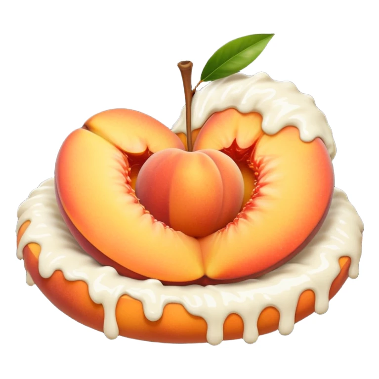 White cream drenched on a peach on a black couch sticker