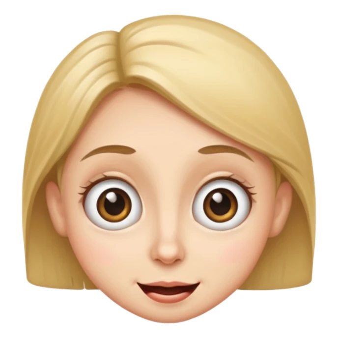 Funny caricature style cartoon, big eyes, happy face sticker