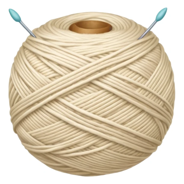 ball of knitting thread milk colour without anything sticker