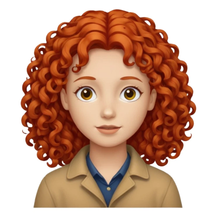 curly red hair sticker