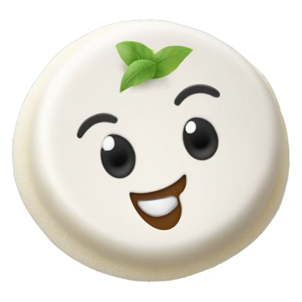 idli with a happy emoji- single idly with png background sticker