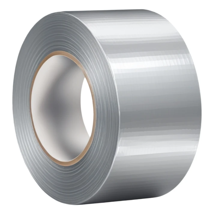 A roll of silver duct tape sticker
