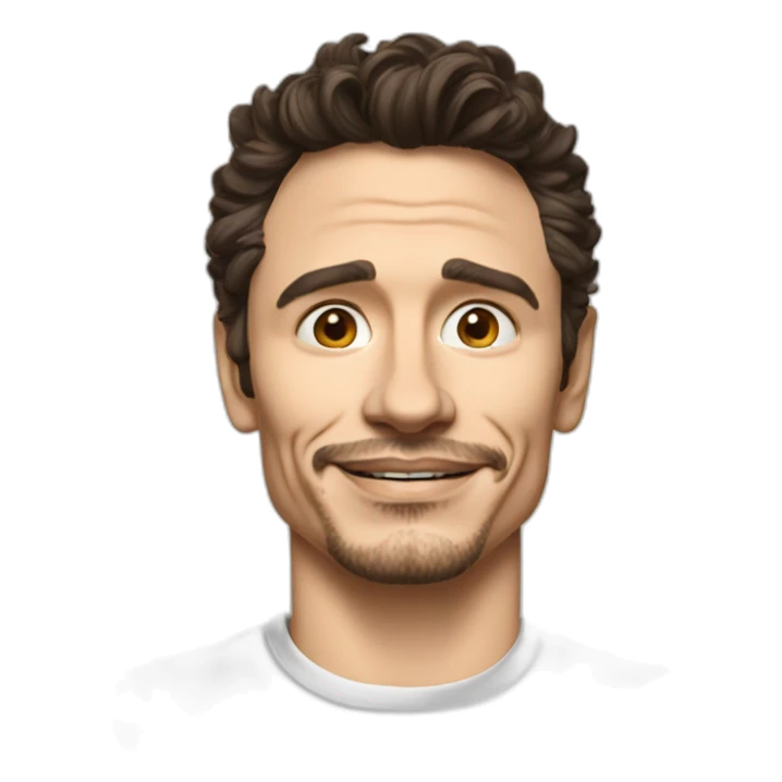 james franco cartoon wearing tee sticker