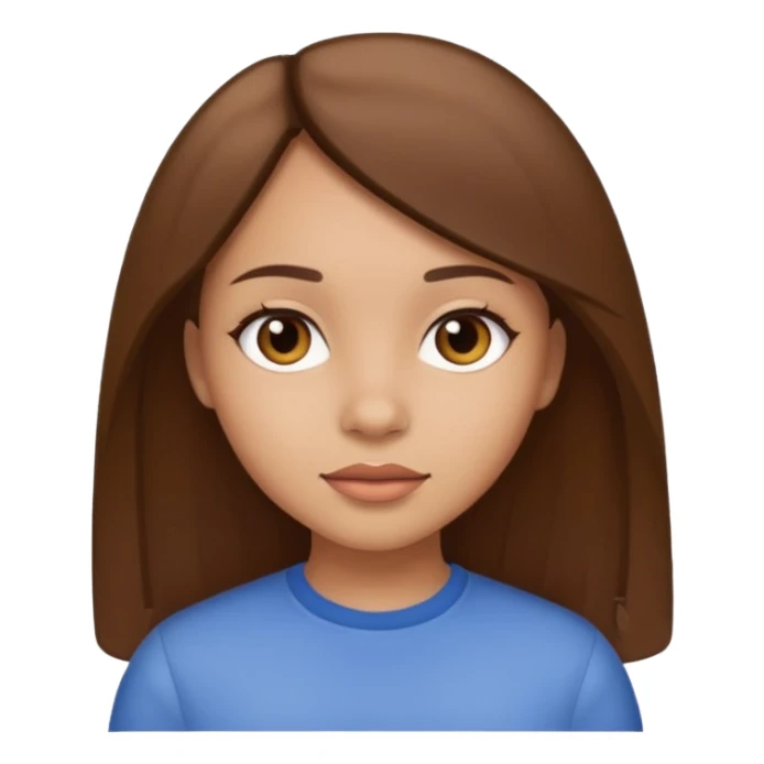 Light skin girl with straight hair brown  sticker