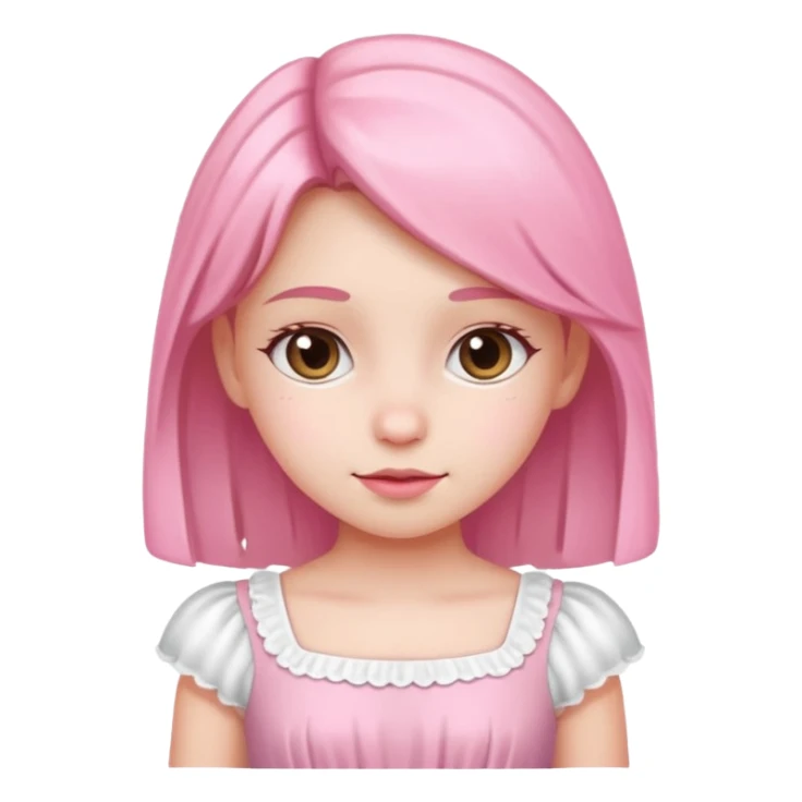 Cute girl wearing a white and pink dress sticker