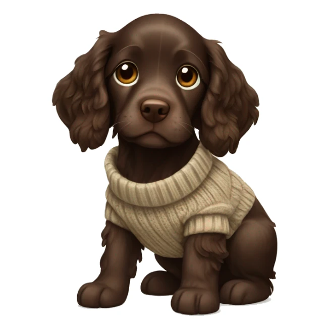 Boykin spaniel puppy wearing sweater  sticker