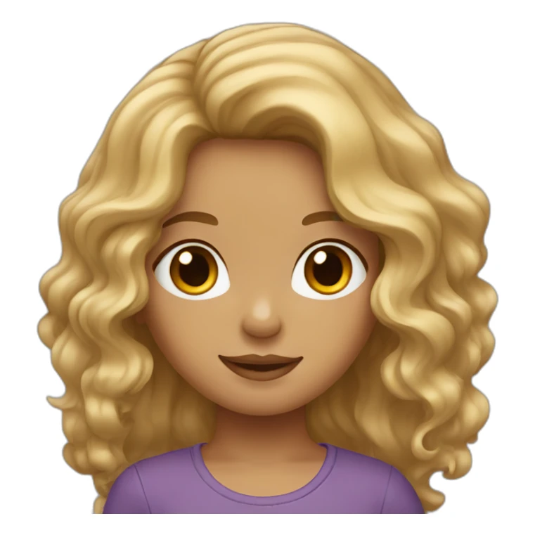 girl with wavy brown hair and blond strands sticker