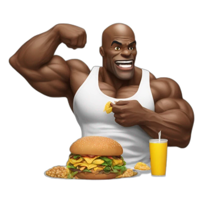 Ronnie coleman eating food sticker