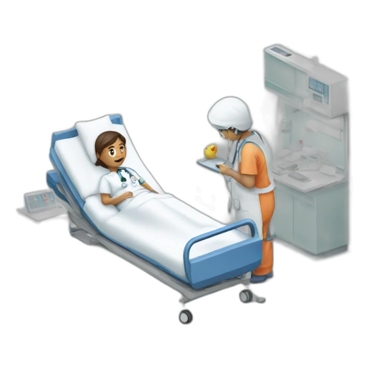 workers in a hospital sticker