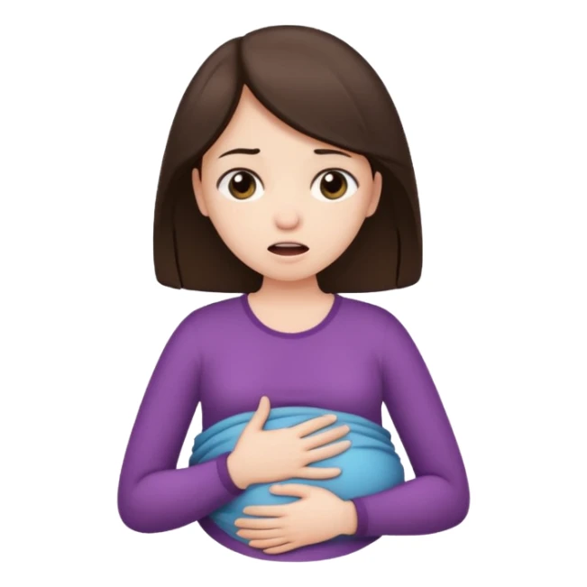  a brunette girl suffering from menstrual cramps sticker