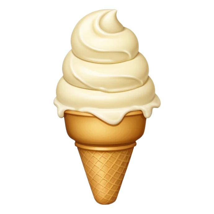 A single scoop of ice cream, smooth and creamy texture, glossy and soft, realistic, high detail, simple and cute design, isolated on white background, centered composition
 sticker