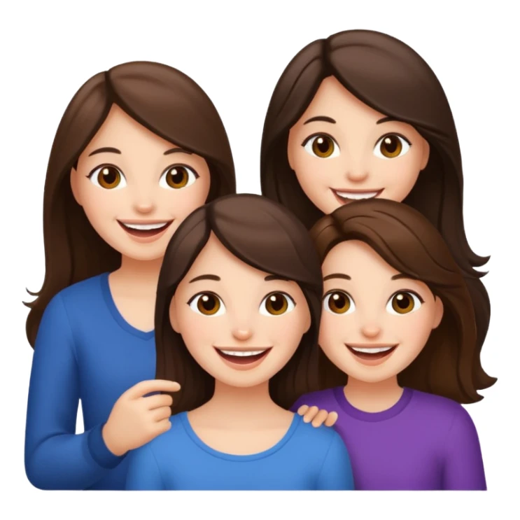 three brunette best friend girls sticker