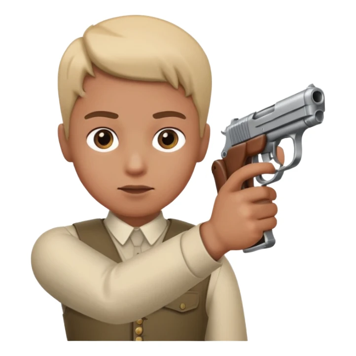 A gun pointing to the ri sticker