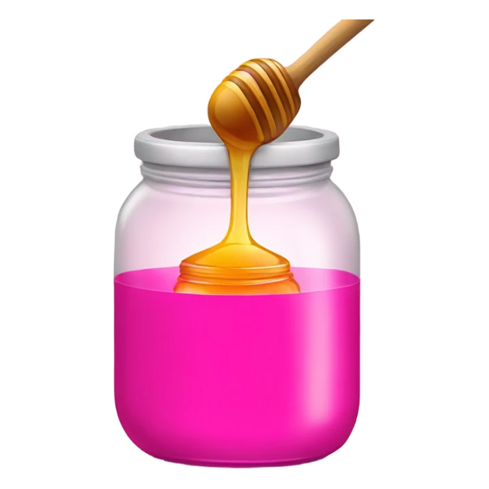 Hot pink jar of honey with wand  sticker