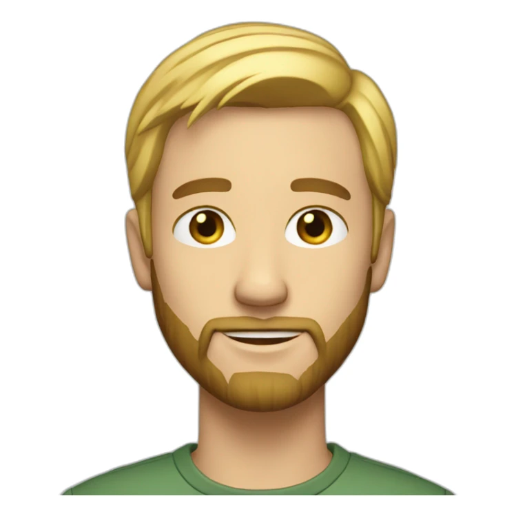 21 year guy with short blonde straight hair and short beard sticker