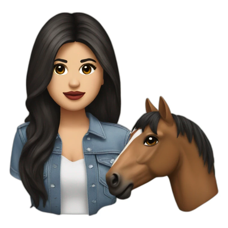 Selena Gomez with an horse head sticker
