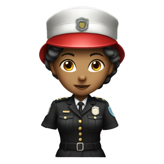 An officer girl with red cap sticker