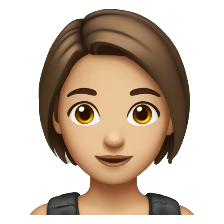 Girl whit brown eyes and short brown hair  sticker