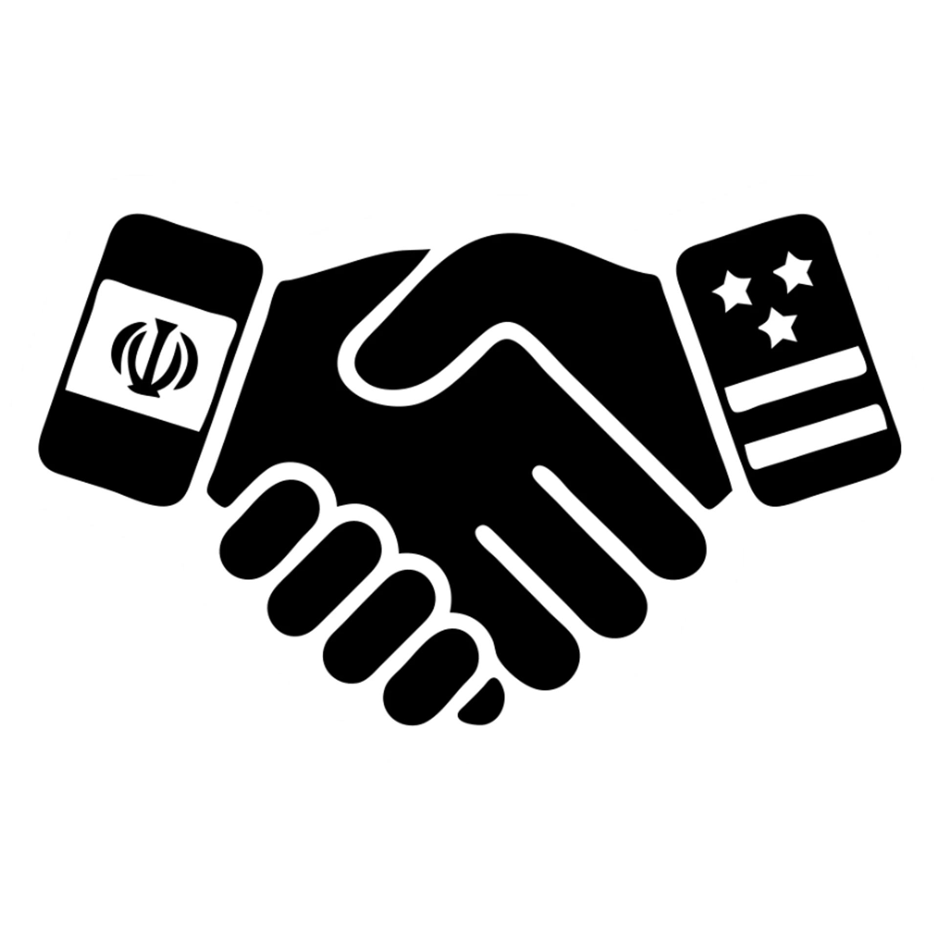 iran and america shaking hand sticker