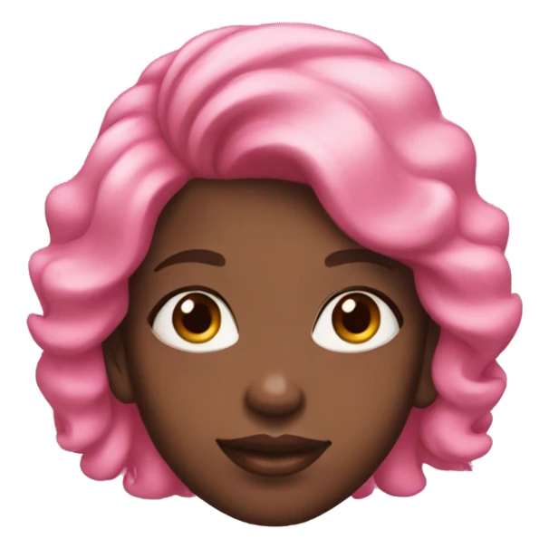 Black girl with pink hair and hearts on her face sticker