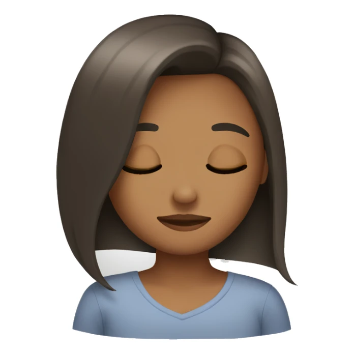 straight hair girl is sleeping  sticker