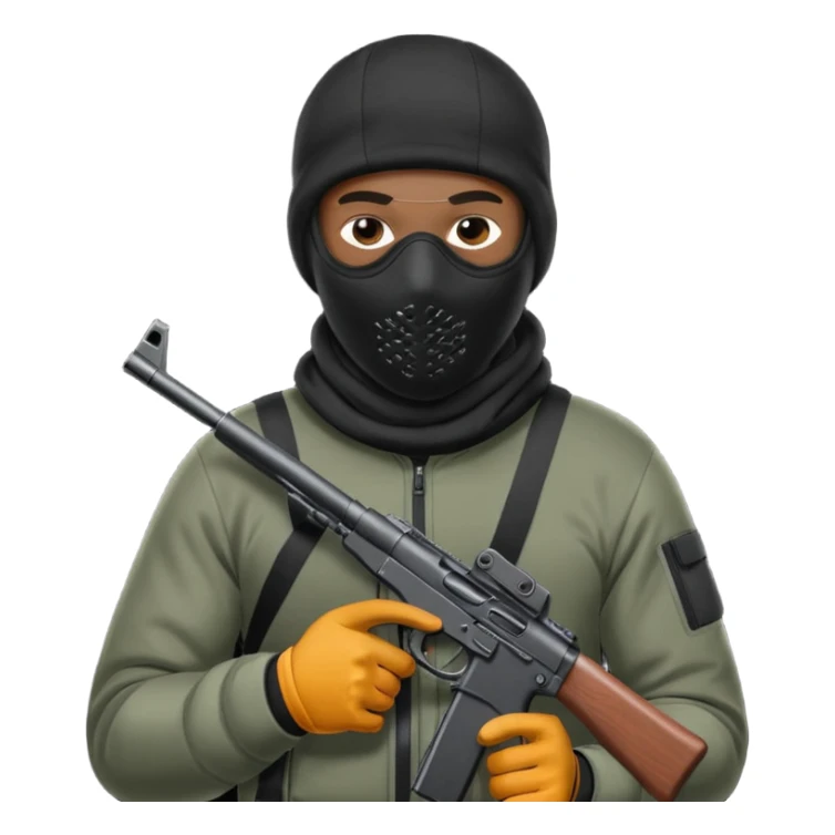 Nike ski mask black man with gun sticker