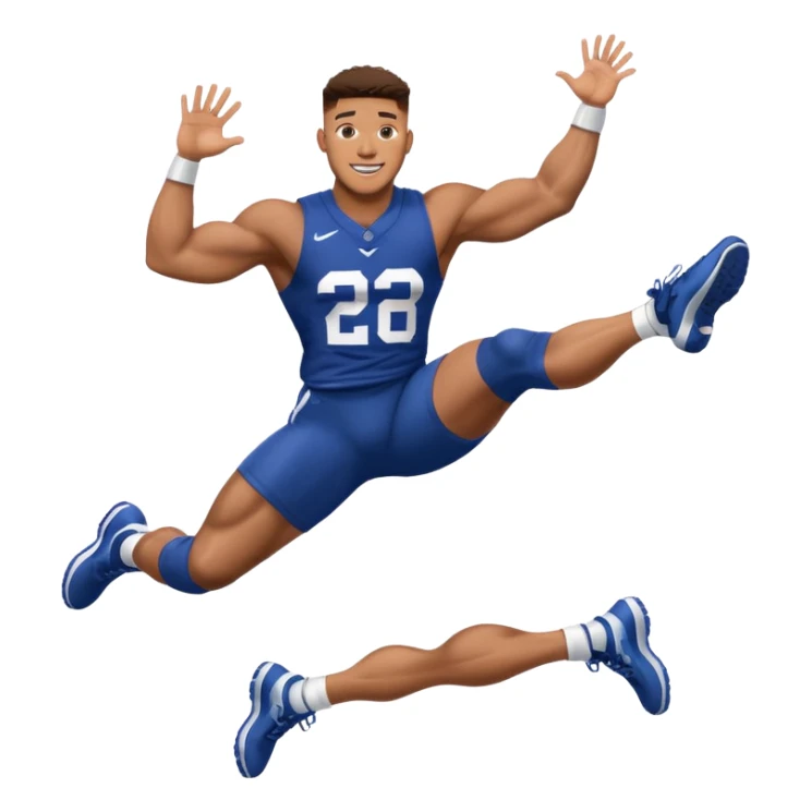 Saqoun Barkley hurdle over a person sticker