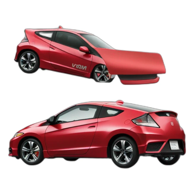 Honda crz with vroom vroom text sticker