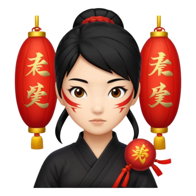 Ninja Girl ,Chines new years sign sticker