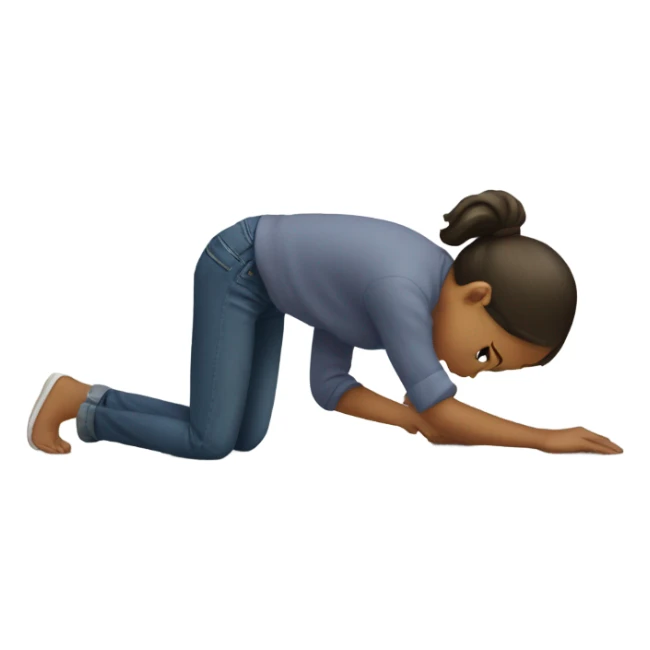 Girl picking something up off the floor  sticker