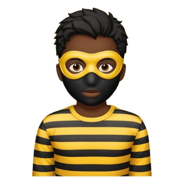 A Robber that just robes a baño that has yellow and black stripes sticker