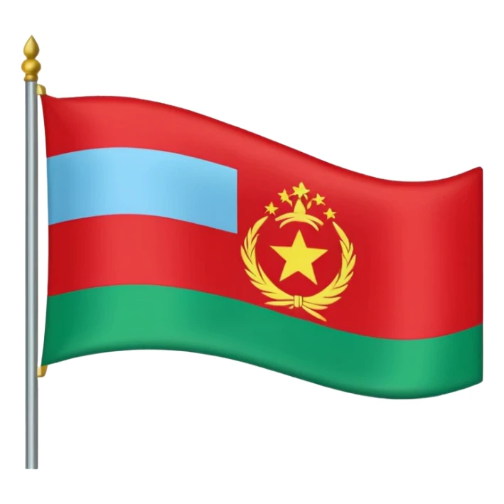 Dagistan flag red down mid light blue and green above sticker